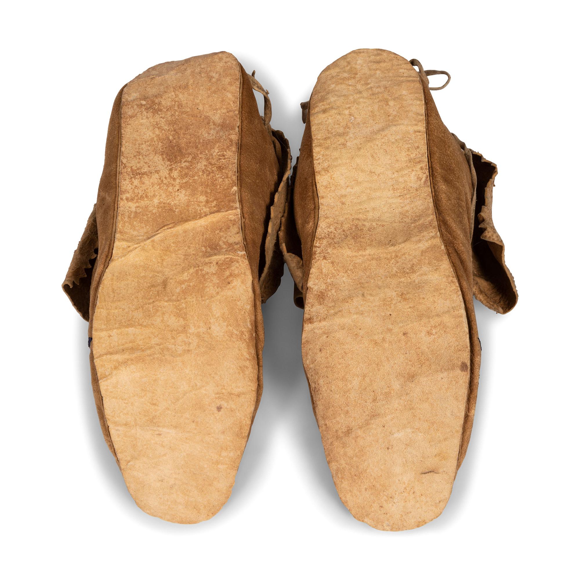 Santee Sioux Beaded Hide Moccasins