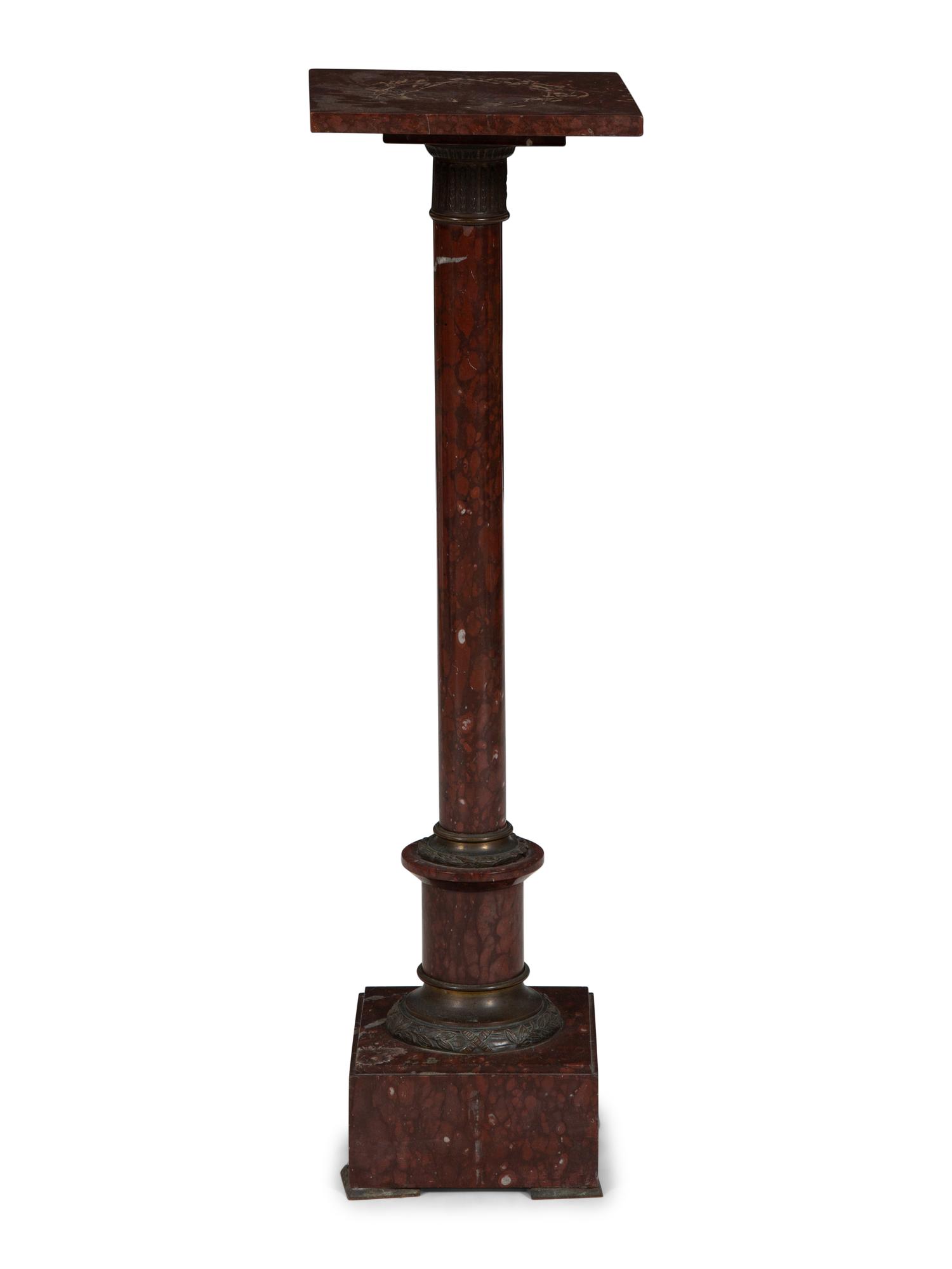 A Rouge Marble Pedestal