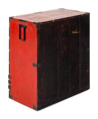 A Korean Red Lacquered Tansu Cabinet