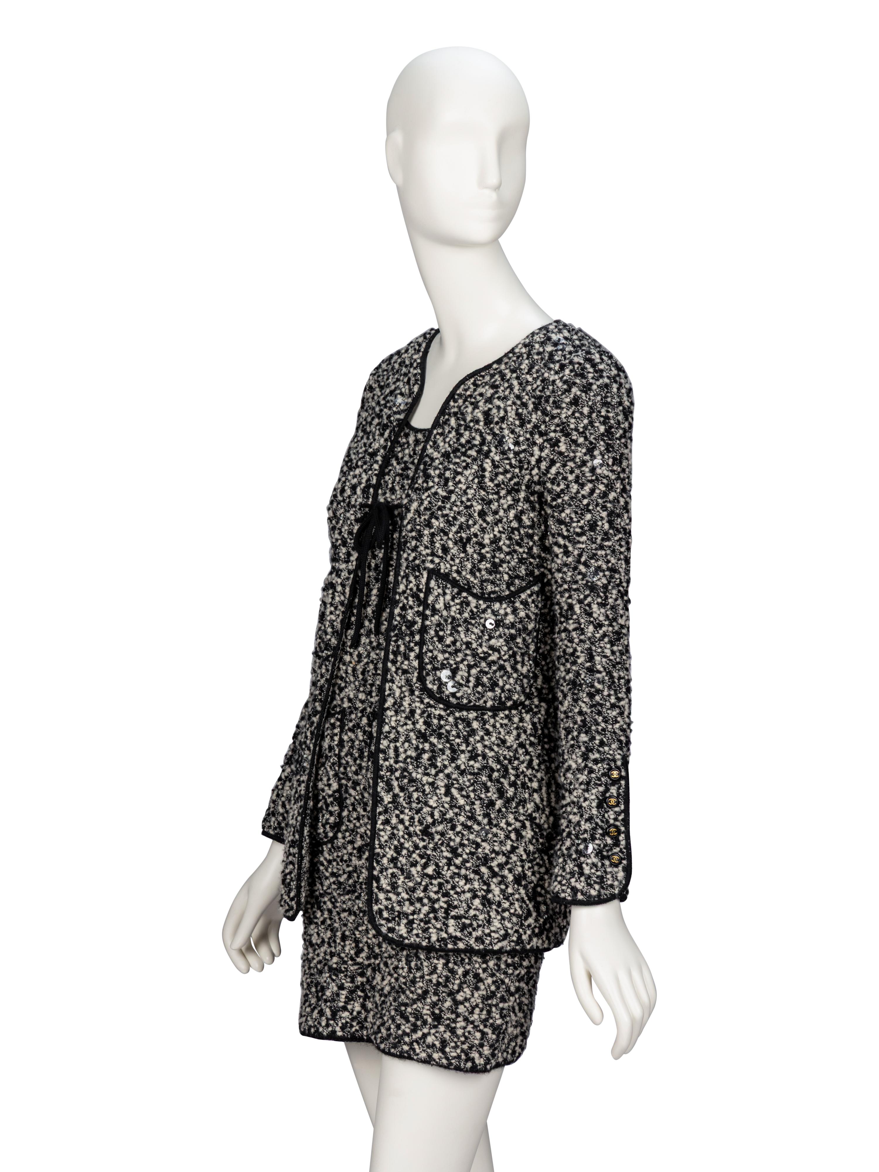Chanel, Bouclé Knit Dress & Cardigan Ensemble, F/W 1994