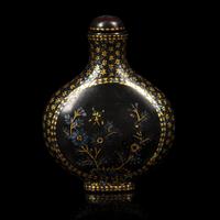 Two Chinese Laque Burgaute Snuff Bottles