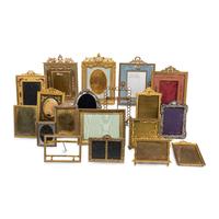 A Group of Twenty-Two Gilt Metal, Bronze and Silver-Plate Picture Frames