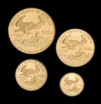 A United States 1988 Gold Eagle 4 Gold Coin Proof Set