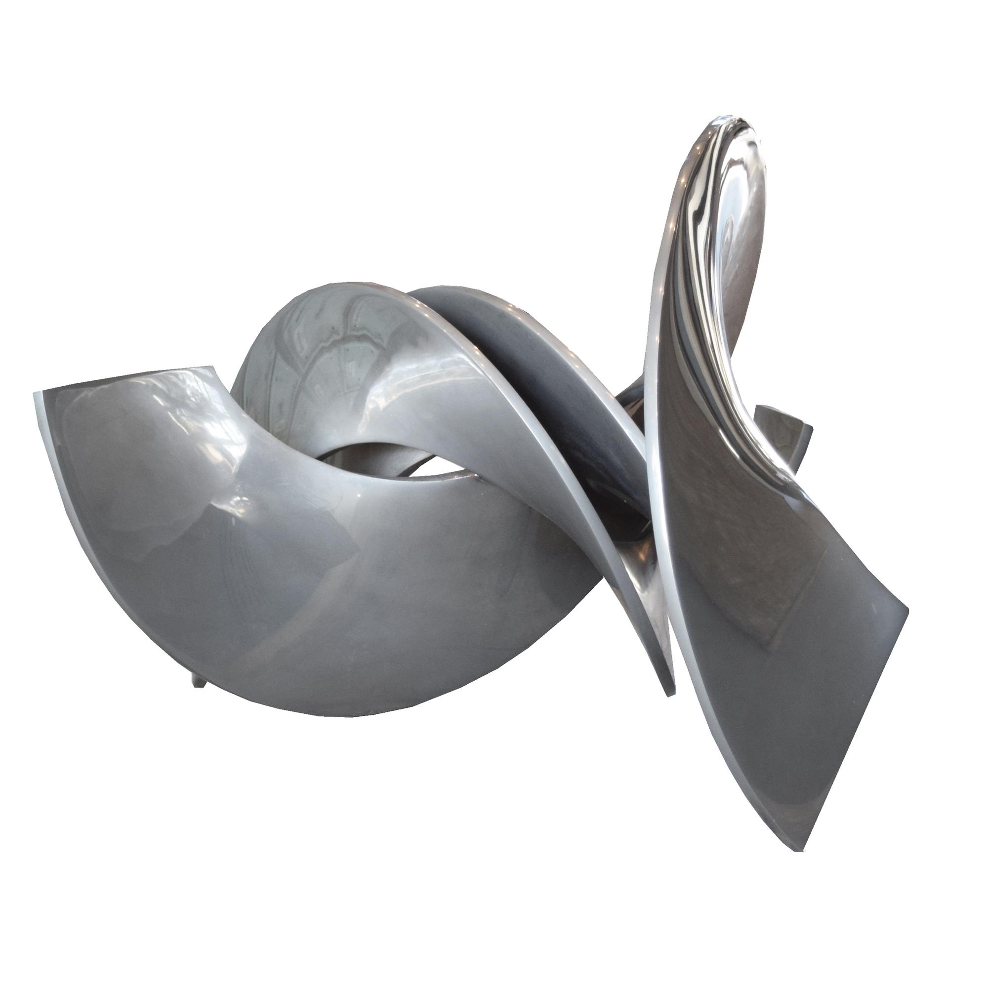 A Steel Helix Sculpture by Obie Simonis 21" W x 22" D x 15" H — United States, Circa 1977