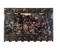 A Chinese Large Eight-Paneled Coromandel Lacquered Floor Screen