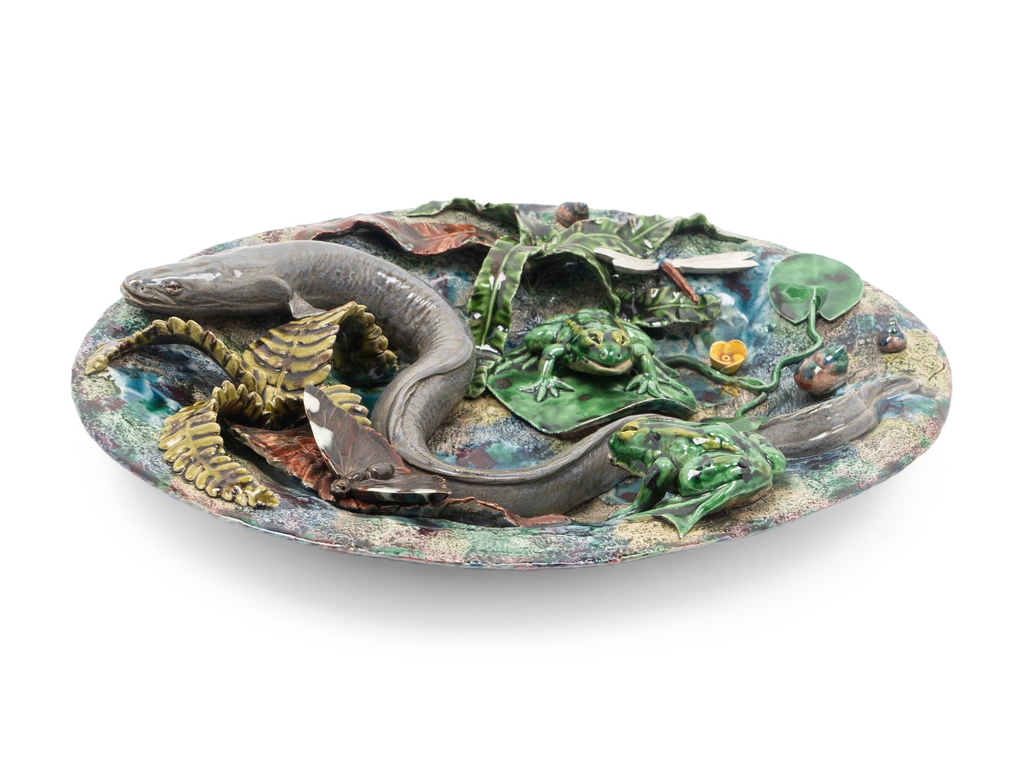 A Contemporary Palissy Ware Platter — GEOFFREY LUFF, 20TH CENTURY