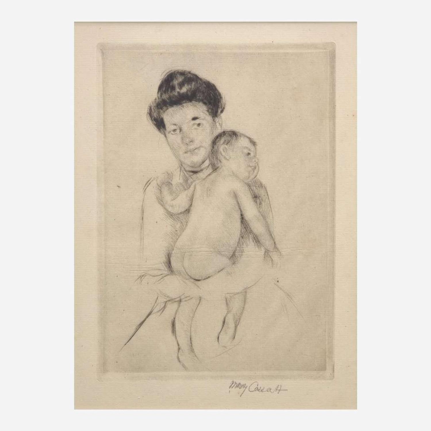 Mary Cassatt (American, 1844–1926) Mother Holding her Nude Baby