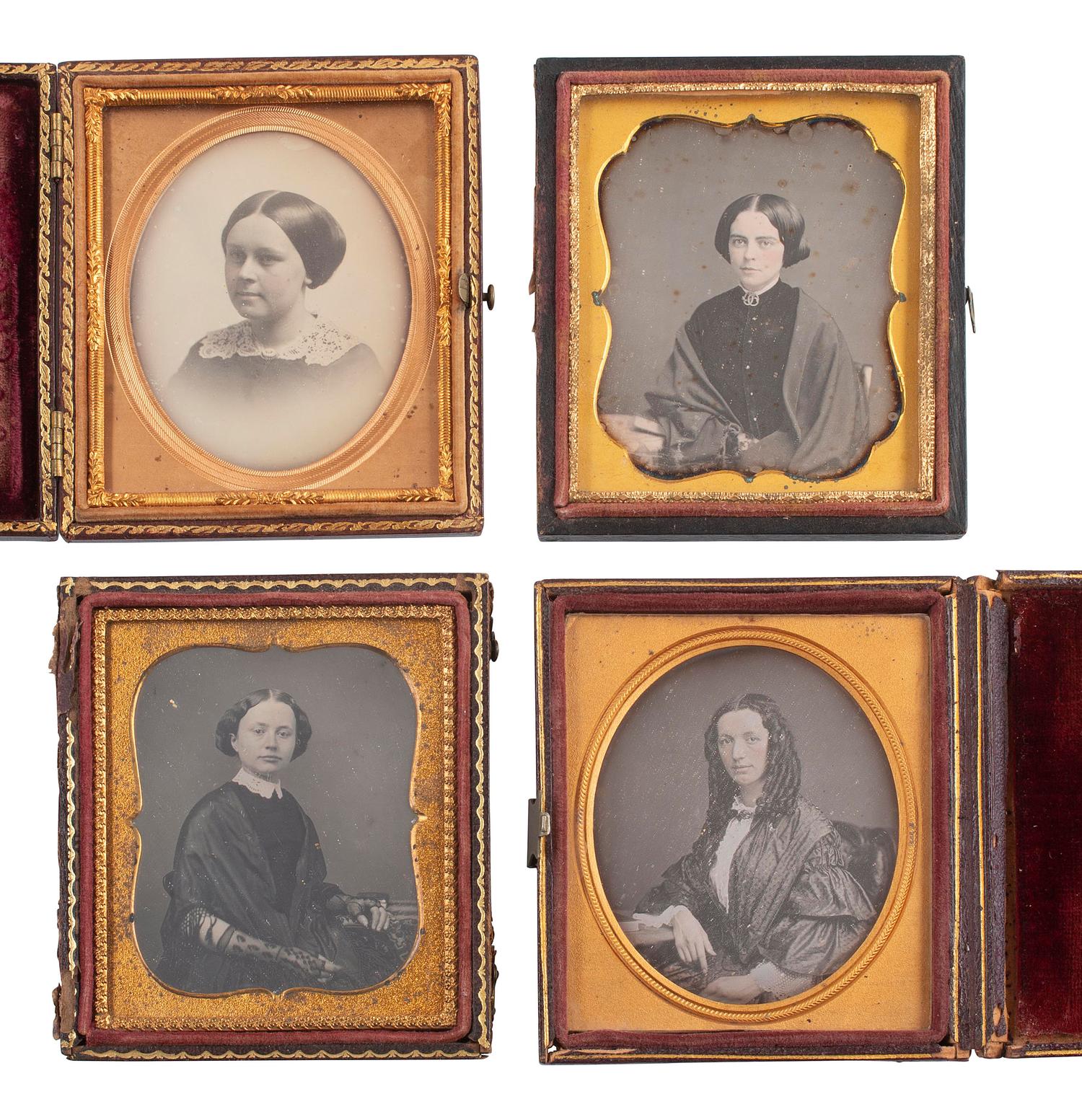 [EARLY PHOTOGRAPHY]. 33 sixth plate daguerreotypes of attractive women of varying ages.