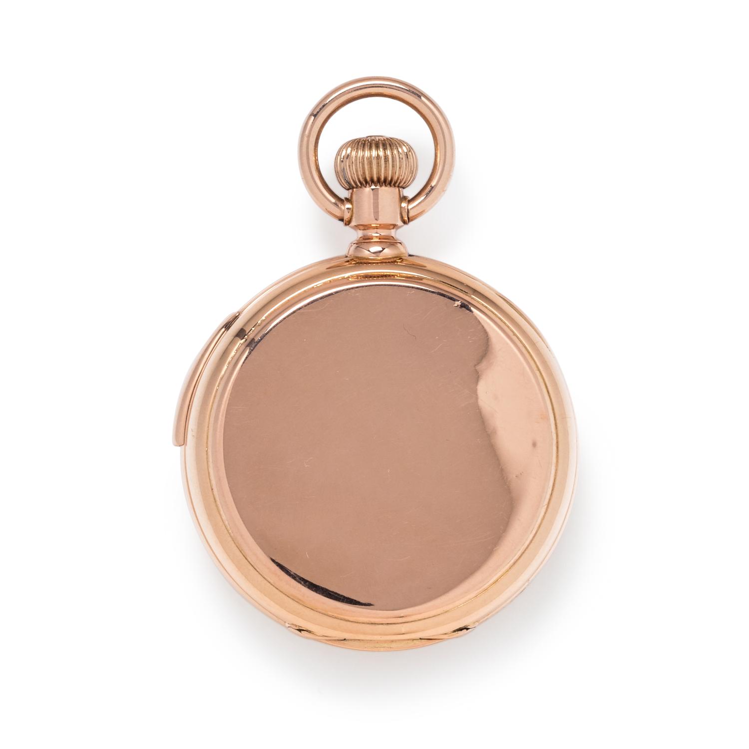 JULES JURGENSEN, 18K PINK GOLD FIVE MINUTE REPEATER OPEN FACE POCKET WATCH