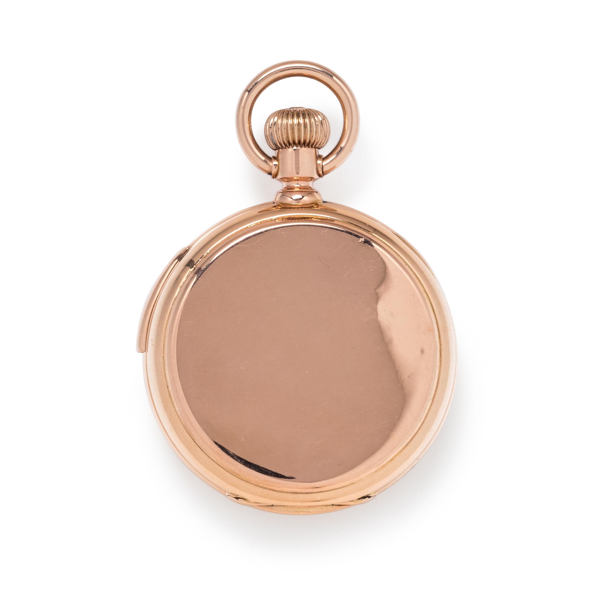 JULES JURGENSEN, 18K PINK GOLD FIVE MINUTE REPEATER OPEN FACE POCKET WATCH