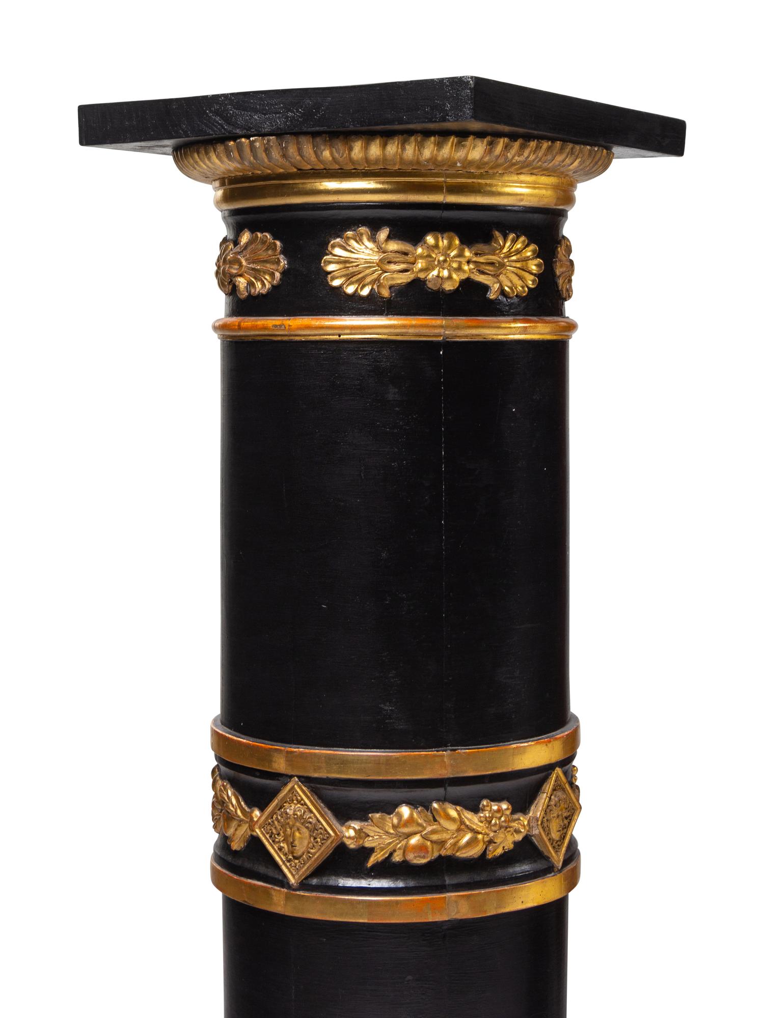A Continental Gilt Metal Mounted Pedestal