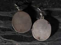 Silver and Mosaic Inlay Knifewing Hook Earrings