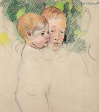Woman and Child in Front of a Fruit Tree