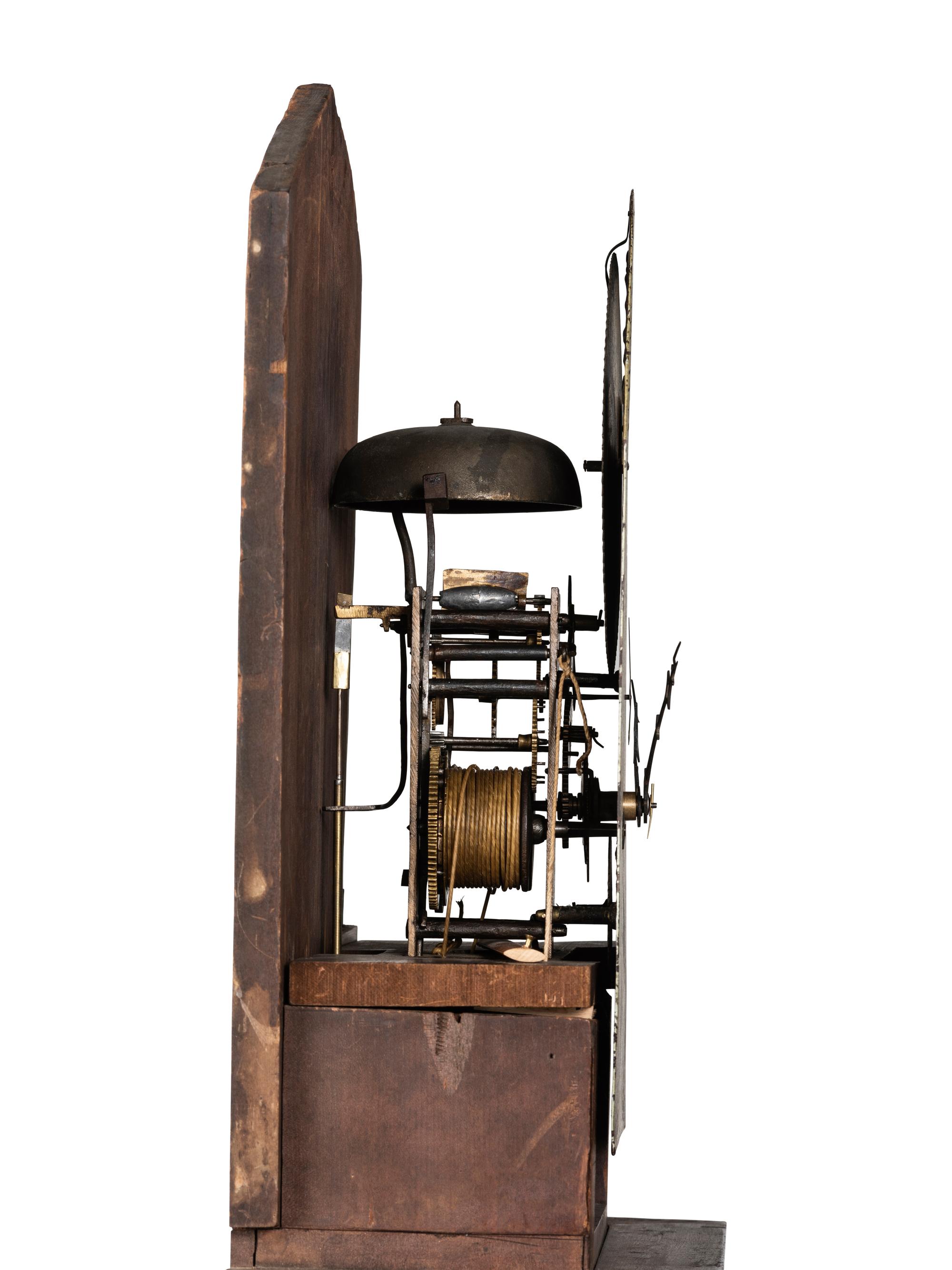 A Federal Carved Cherrywood Tall Case Clock