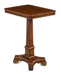 A Regency Gilt Bronze Mounted and Brass Inlaid Rosewood Occasional Table
