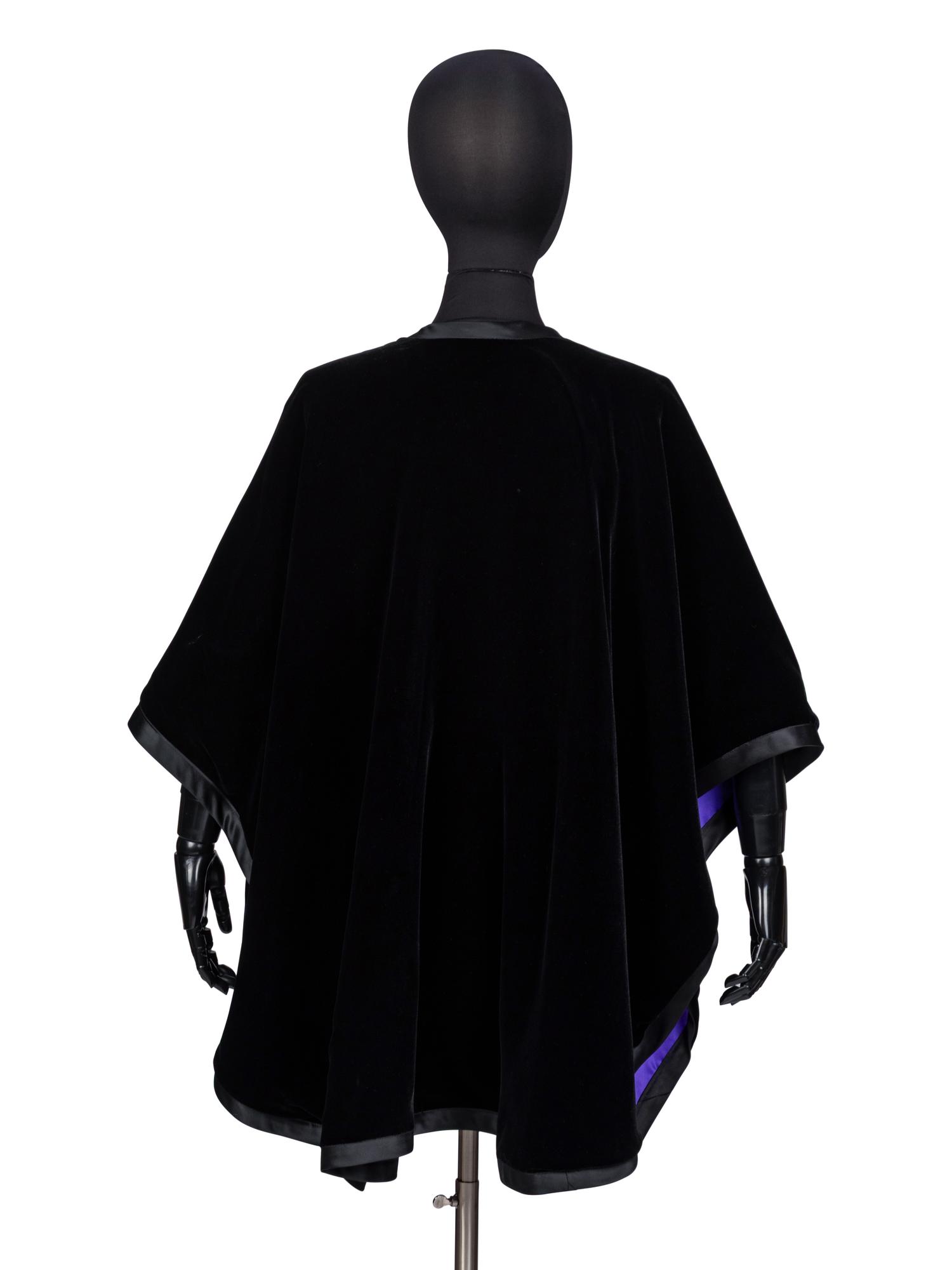 Attributed to Yves Saint Laurent, Velvet Cape