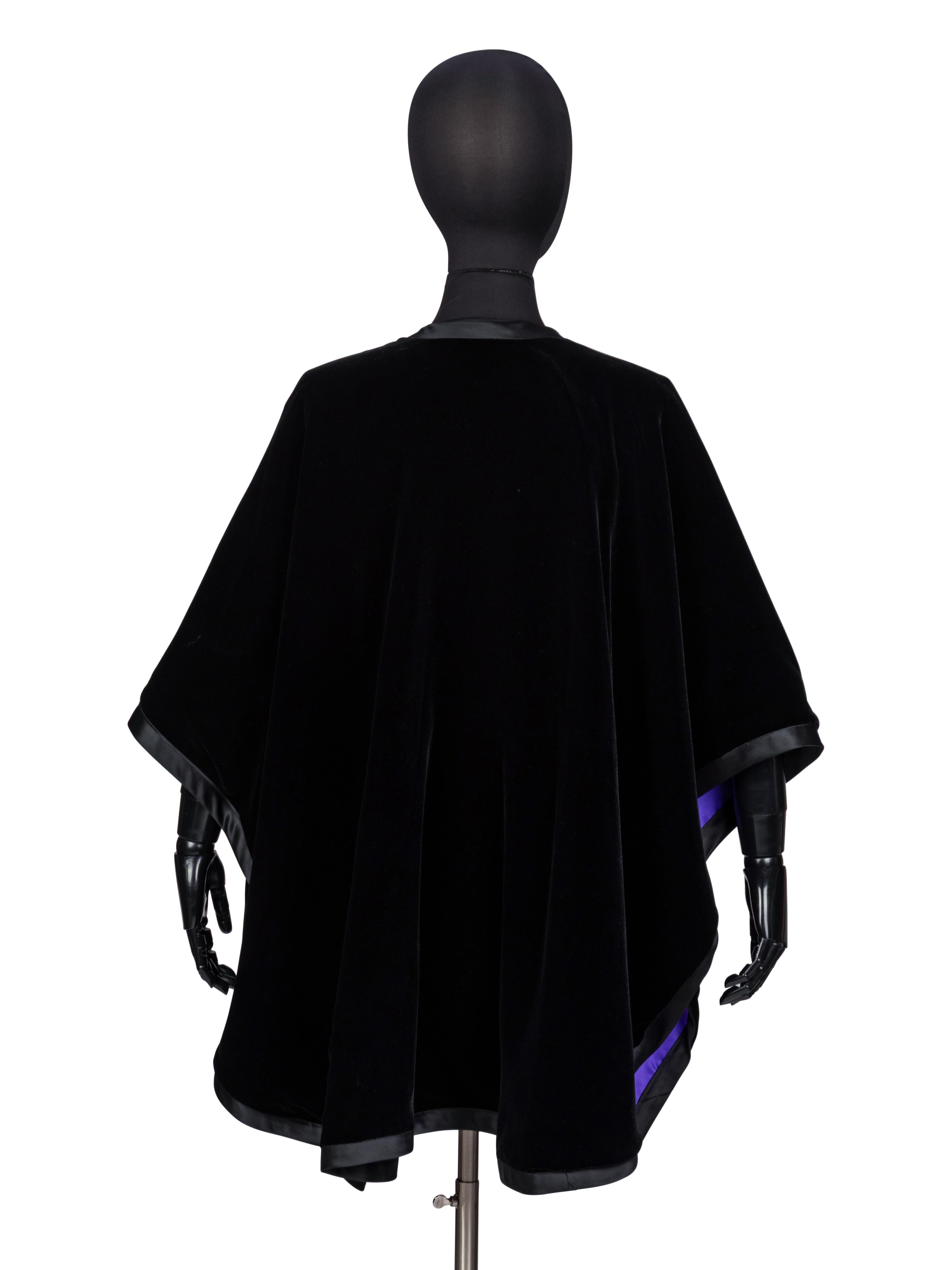 Attributed to Yves Saint Laurent, Velvet Cape