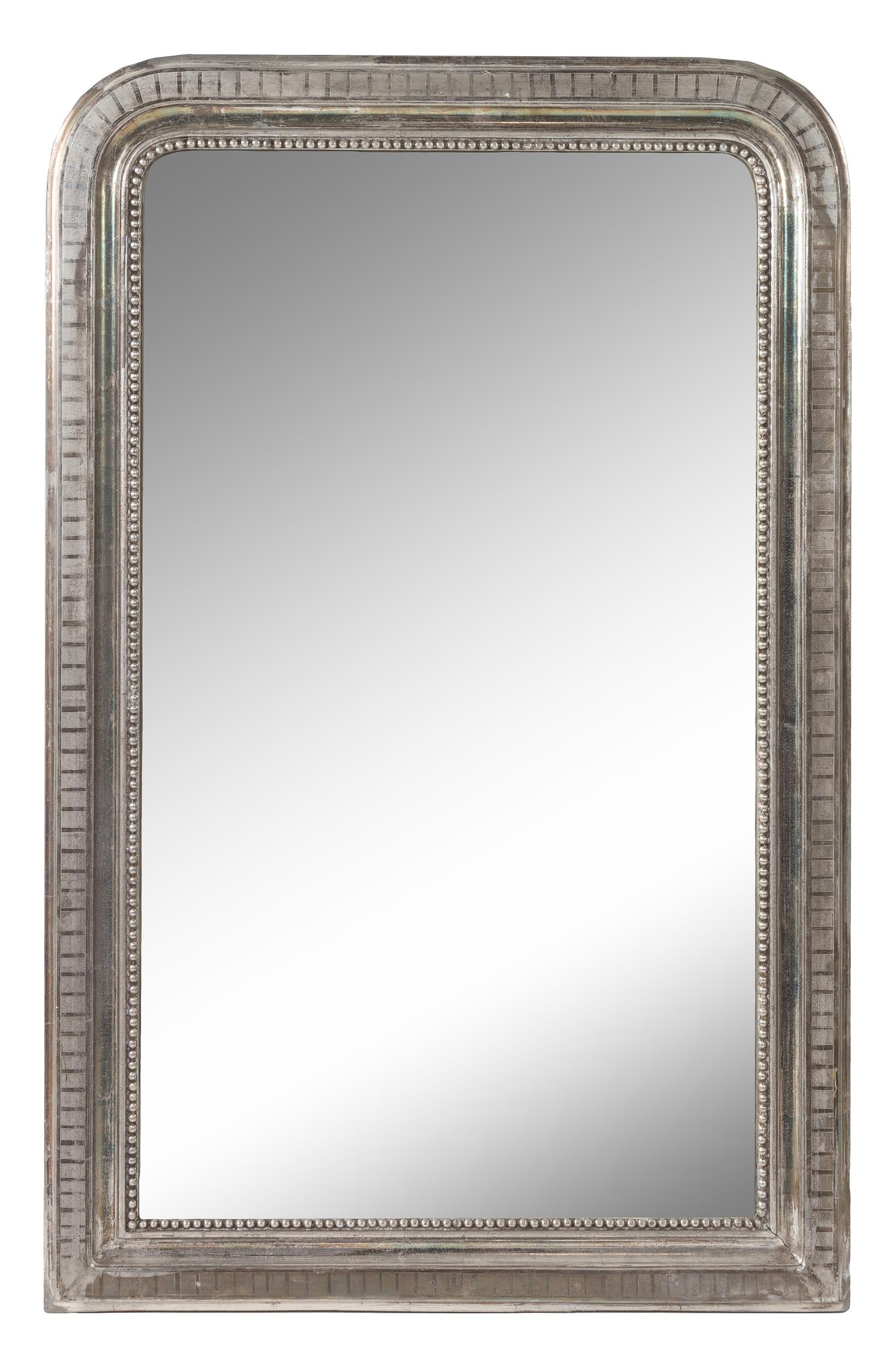 A Louis Philippe Silvered Wood Pier Mirror Height 49 1/2 x width 31 3/4 inches. — MID-19TH CENTURY