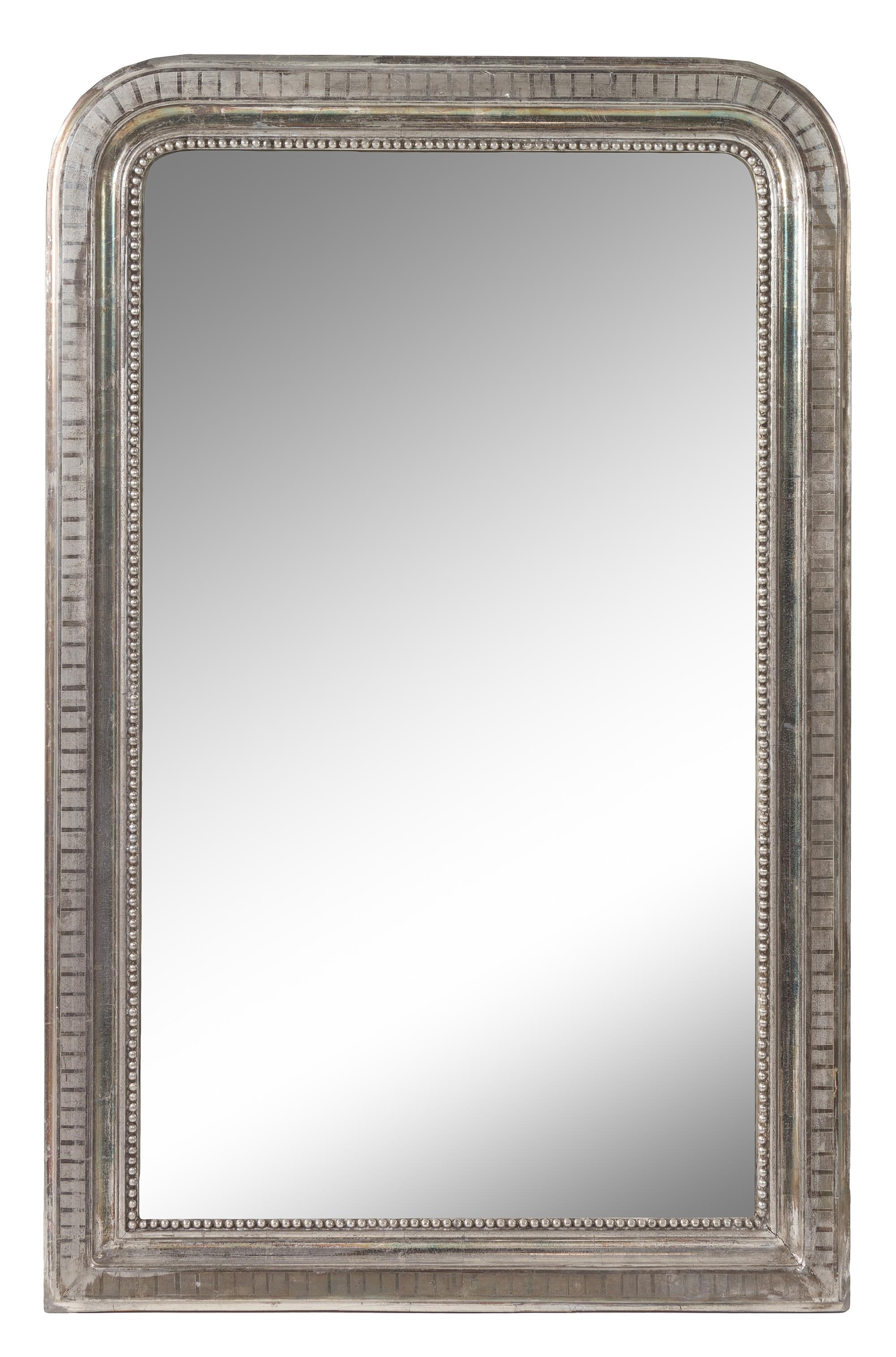 A Louis Philippe Silvered Wood Pier Mirror Height 49 1/2 x width 31 3/4 inches. — MID-19TH CENTURY