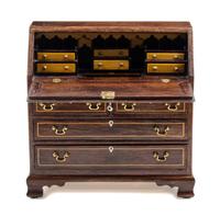 A George III Style Marquetry and Mahogany Slant Front Desk Height 3 3/8 x width 3 1/2 x depth 1 5/8 inches. — John Davenport, October 1980
