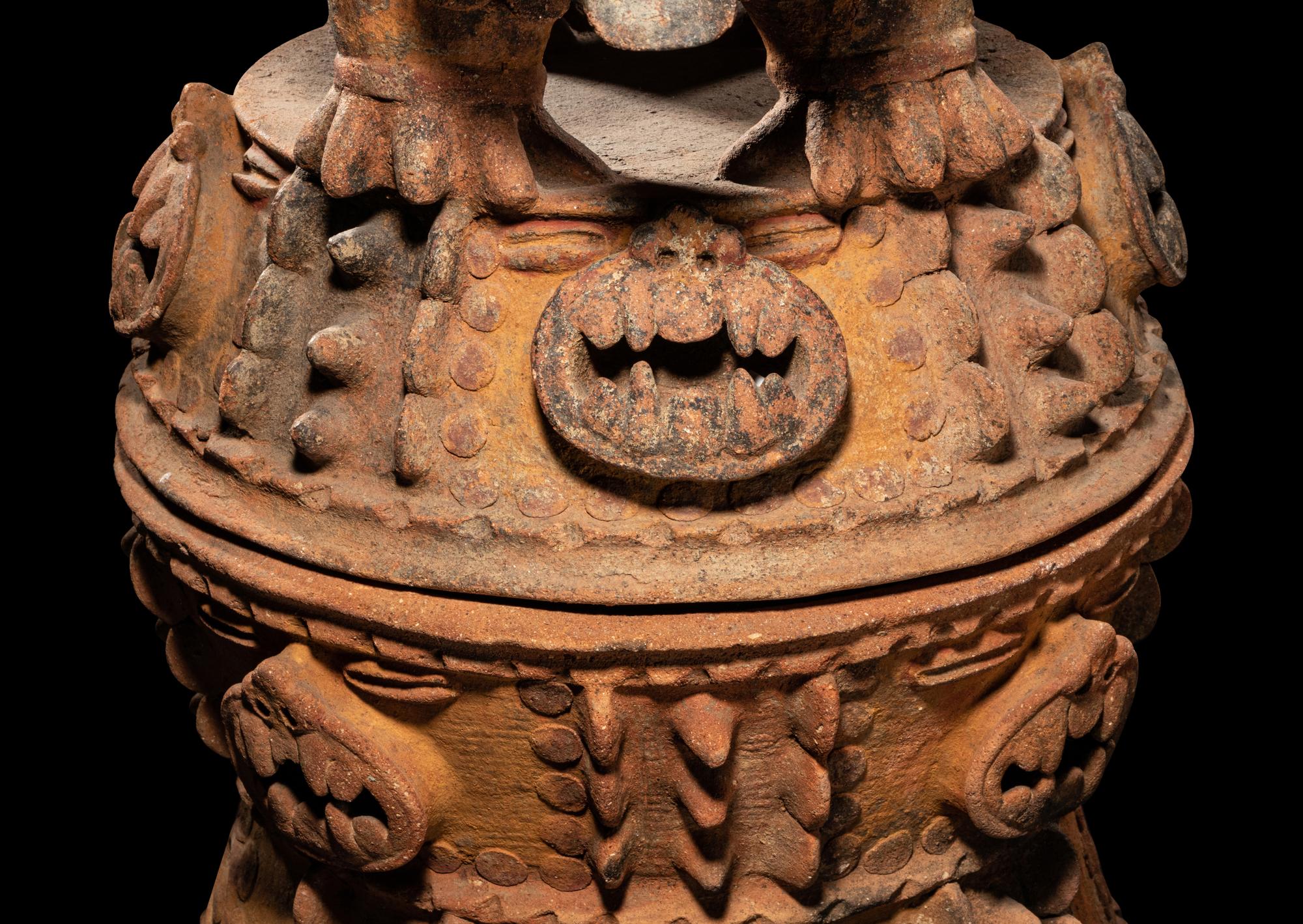 A Maya Red-Ware Jaguar Incensario
