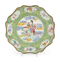 A Chinese Canton Enamel 'Foliate' Plate