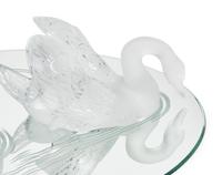 A Pair of Lalique Miroir Cygnes Sculptures and Mirror Plateau