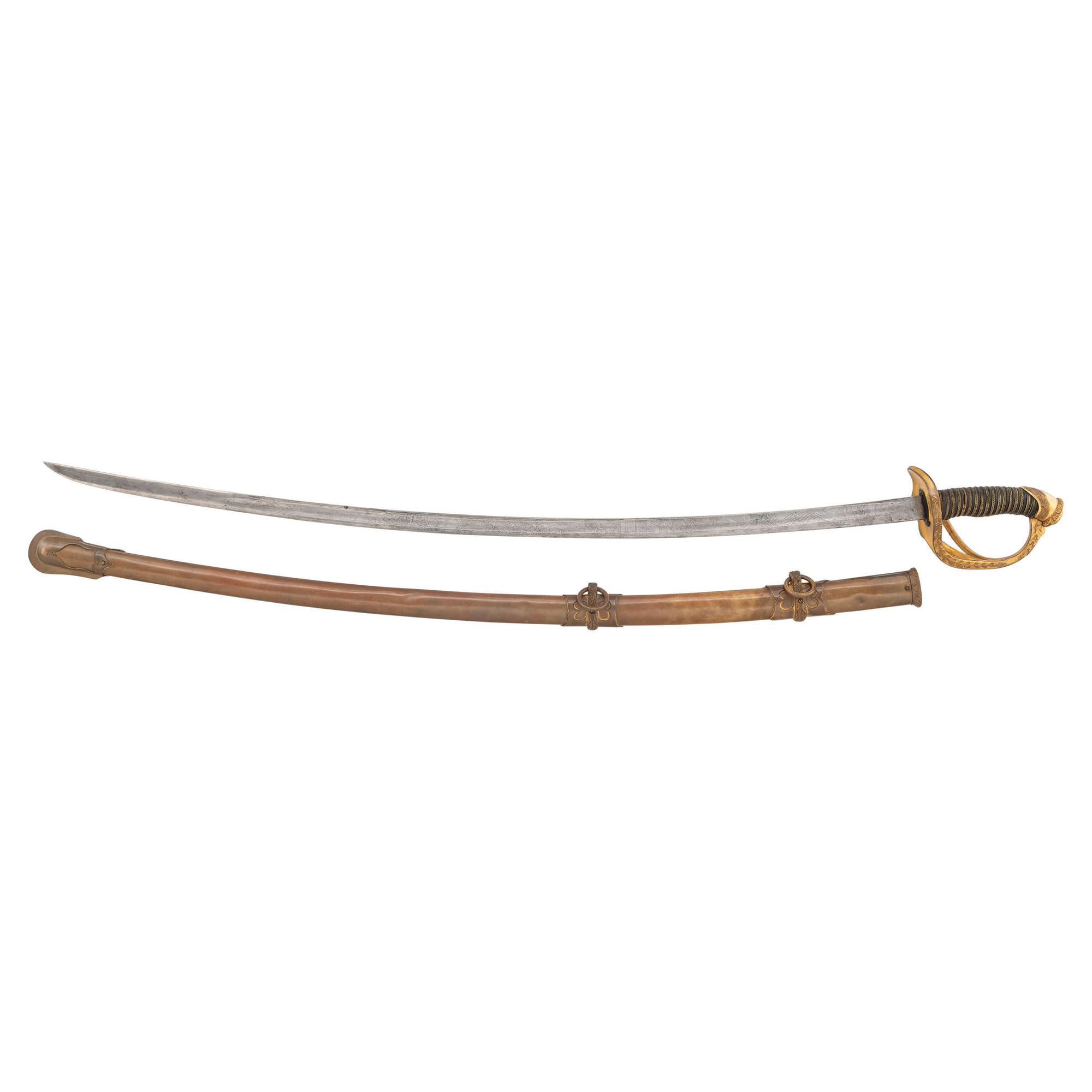 Sauerbier Cavalry Officers' Saber with Etched Blade Presentation to Lieutenant Sullivan 9th PA Cavalry - KIA at Tomkinsville, KY - Fighting John Hunt Morgan's Men