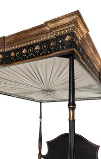 A George III Style Painted and Parcel-Gilt Tester Bed