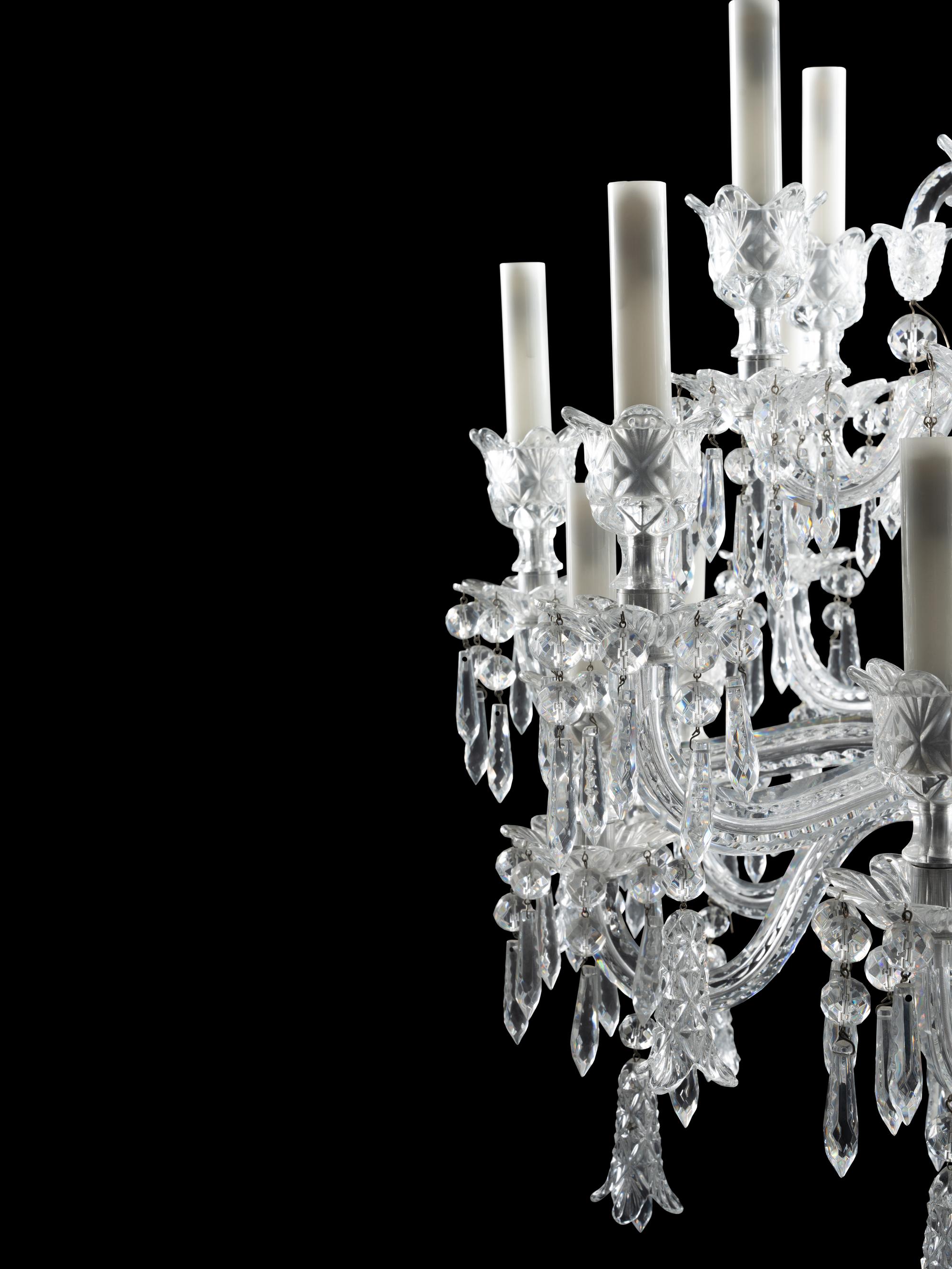 A Pair of Baccarat Cut Glass Tsarine Twenty-Four-Light Torchères