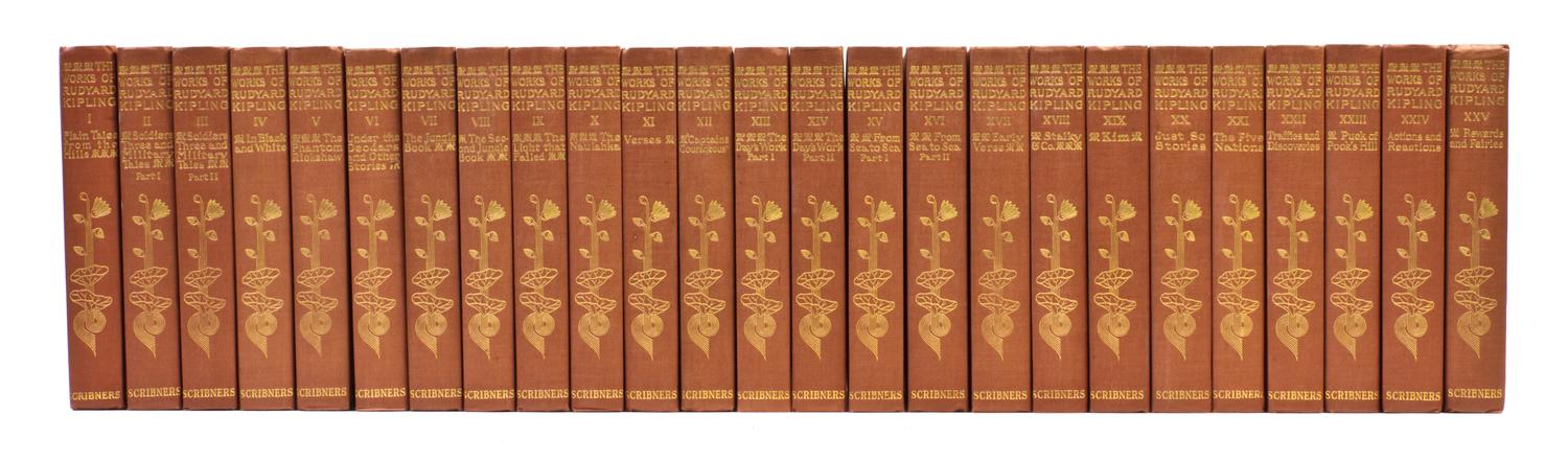 (COLLECTED WORKS) KIPLING, RUDYARD. The Writings in Prose and Verse of Rudyard Kipling. new York, 1908-1910. 25 vols. Limited ed.