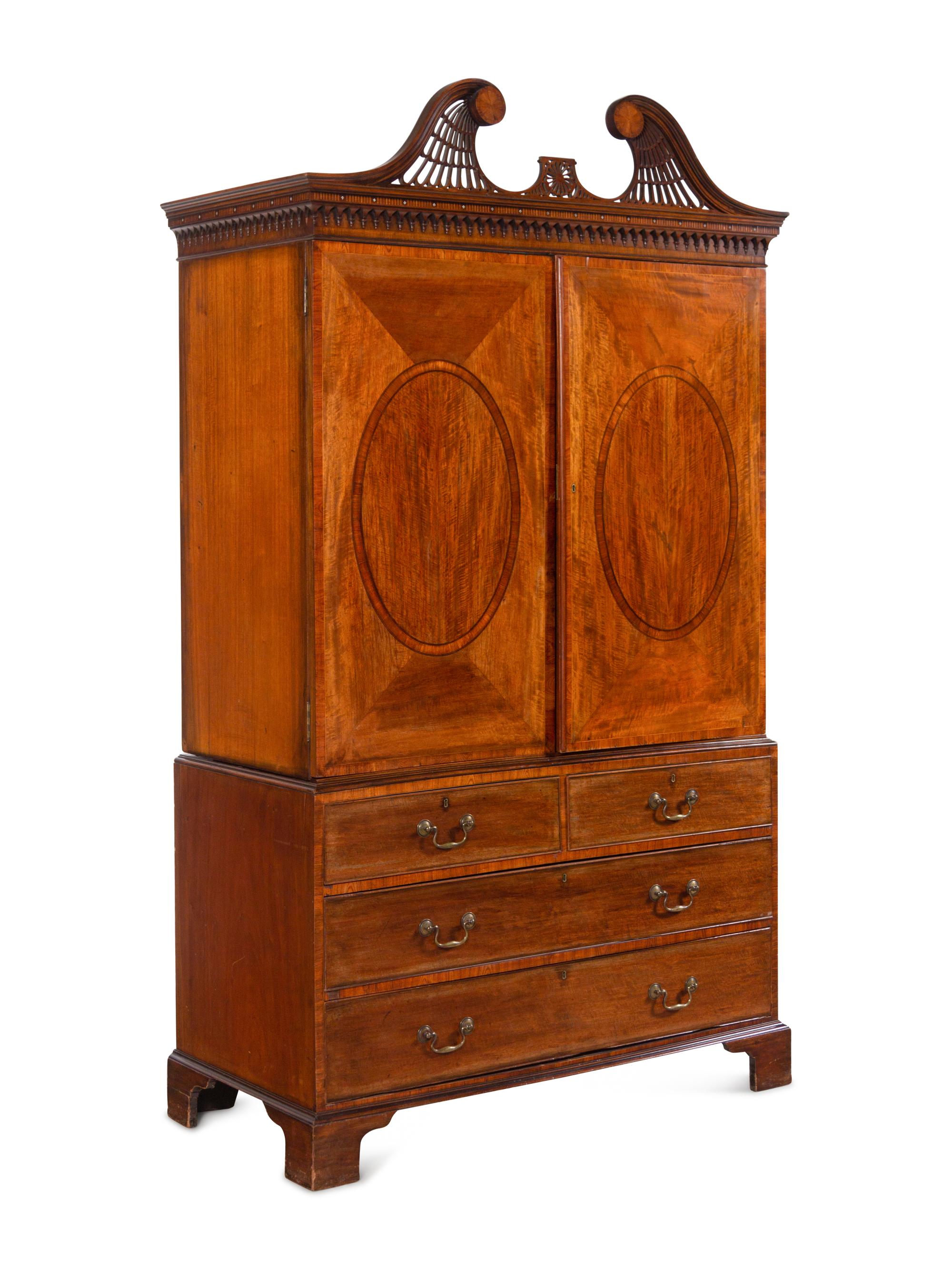 A George III Mahogany Linen Press