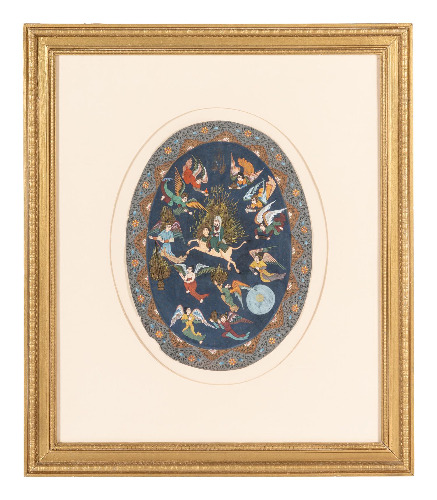 Nine Persian School Miniature Paintings