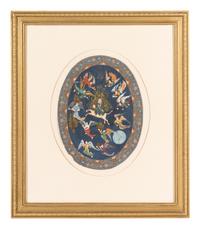 Nine Persian School Miniature Paintings