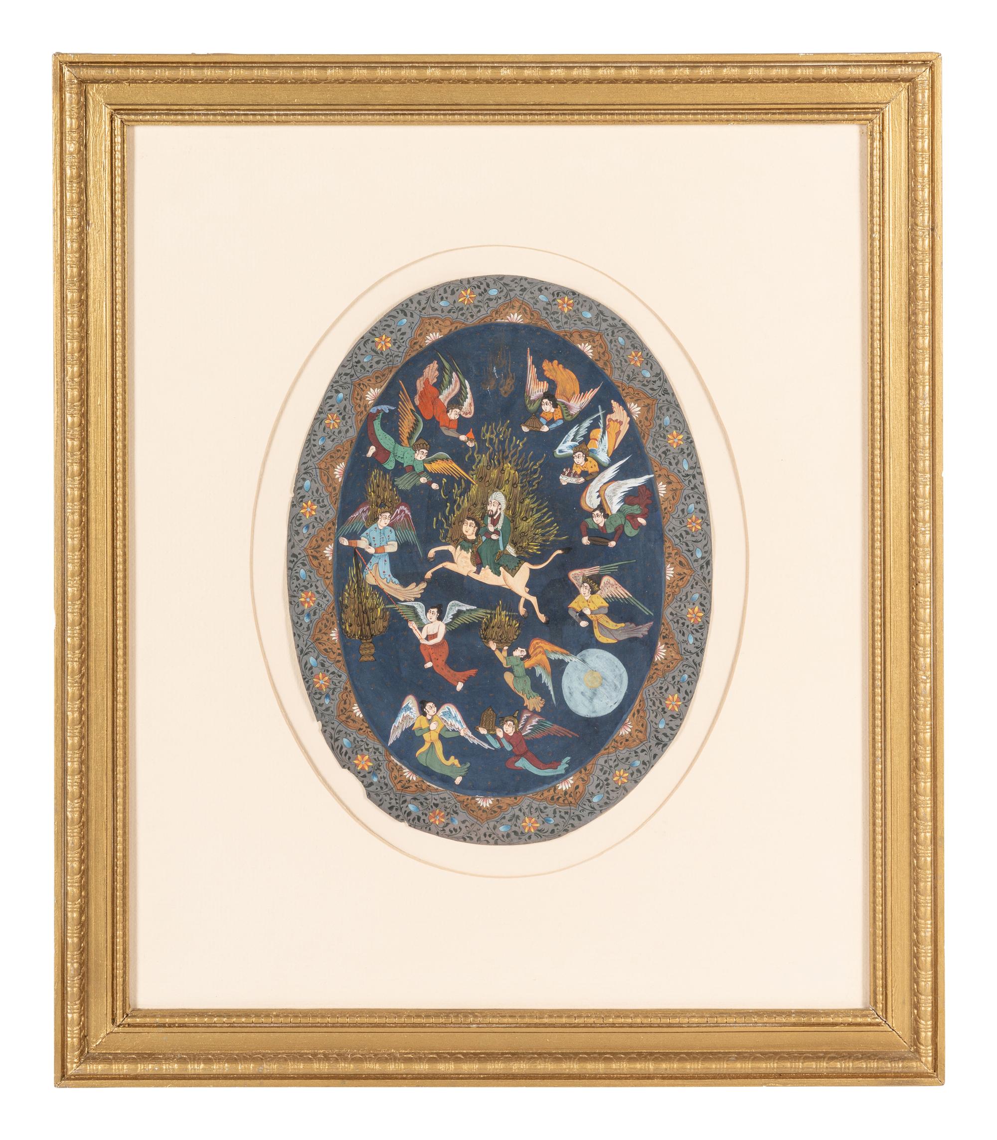 Nine Persian School Miniature Paintings