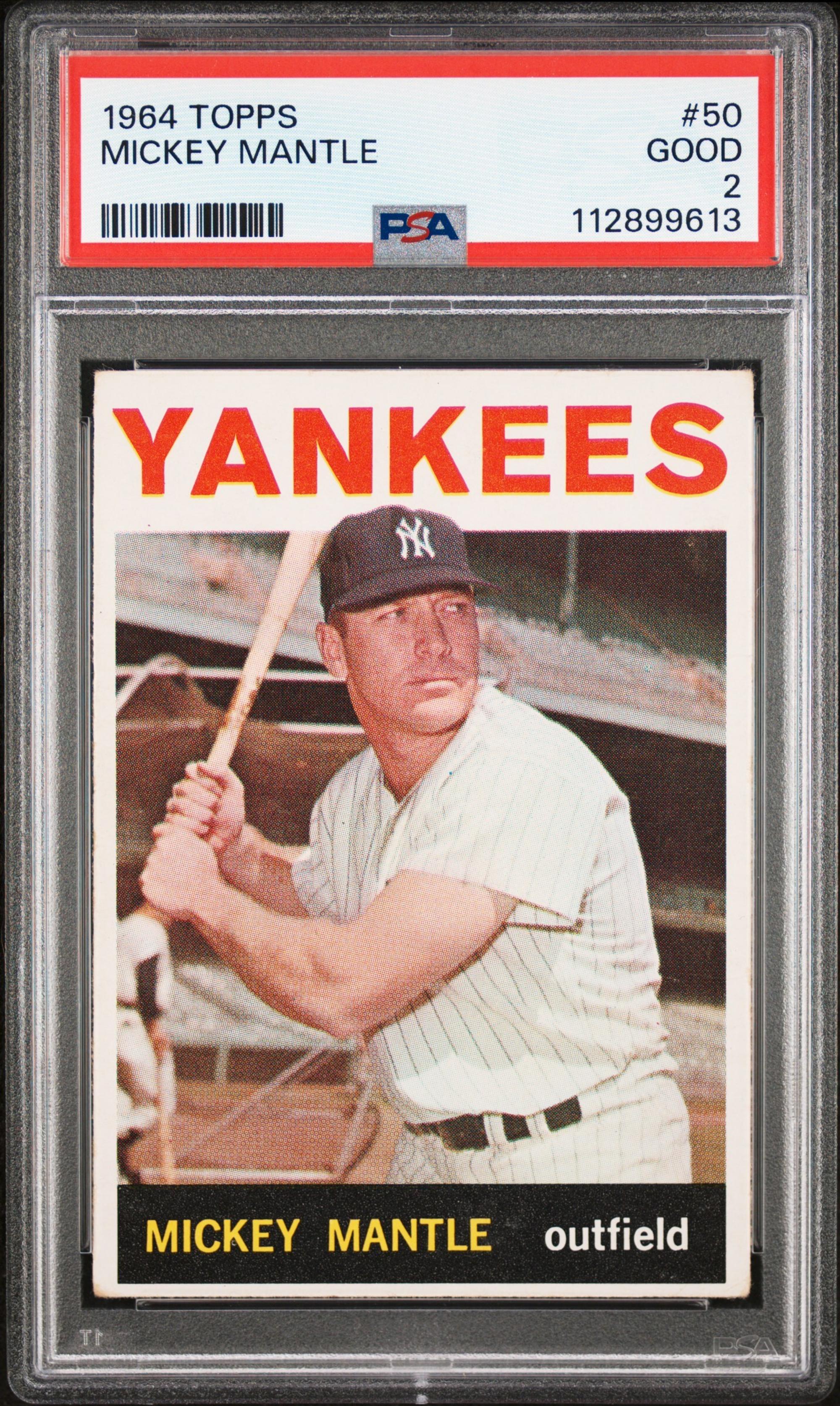 A 1964 Topps Mickey Mantle Baseball Card No. 50 (PSA 2 GOOD)