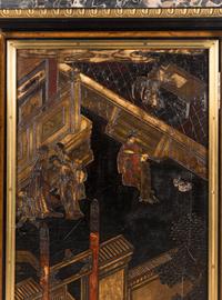 A Louis XVI Style Part Ebonized Amboyna, Chinese Lacquer and Gilt Bronze Mounted Cabinet