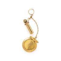YELLOW GOLD COMPACT AND LIPSTICK HOLDER