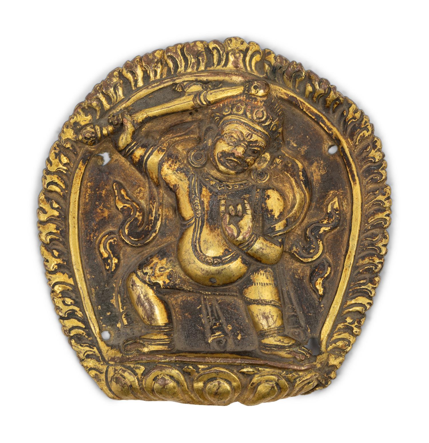 Four Tibetan Gilt Bronze Panels