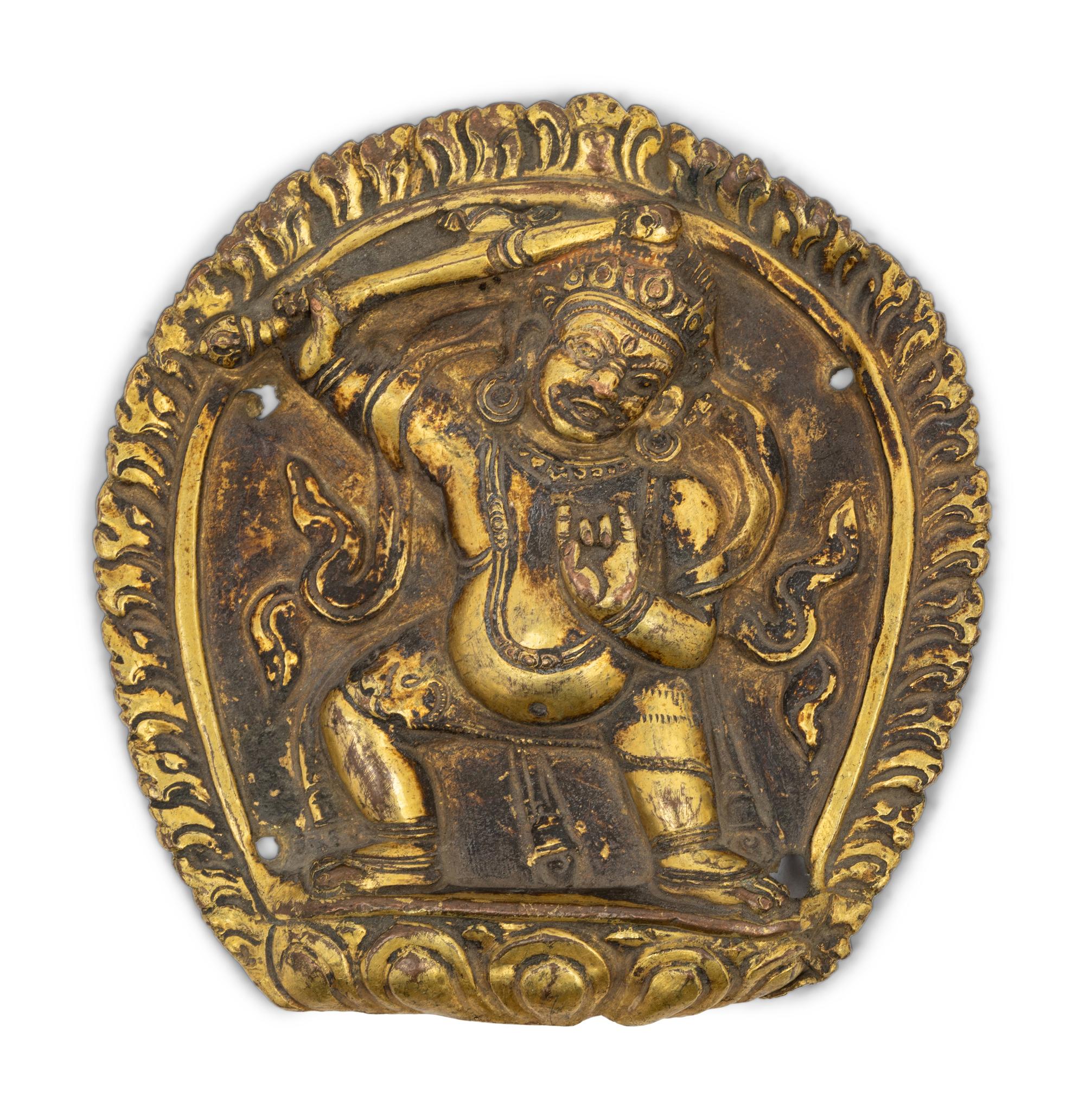 Four Tibetan Gilt Bronze Panels
