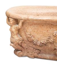 An Italian Carved Rouge Marble Bath Tub — 20th Century