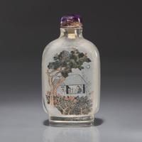 A Chinese Interior Painted Glass Snuff Bottle, Ma Shaoxuan, 1897 — 1897年 馬少宣作玻璃內畫人物詩文鼻煙壺