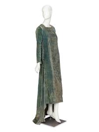 Mariano Fortuny, Stenciled Velvet & Pleated Silk Dress