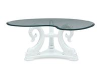 A Painted Wood and Glass Cocktail Table