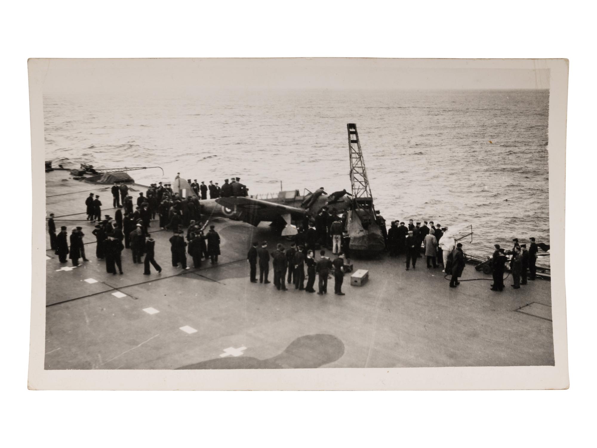 [GERMAN BATTLESHIP BISMARCK]. An archive of photographs and postcards relating to the British hunt for the German battleship Bismarck, ca. 1940s.