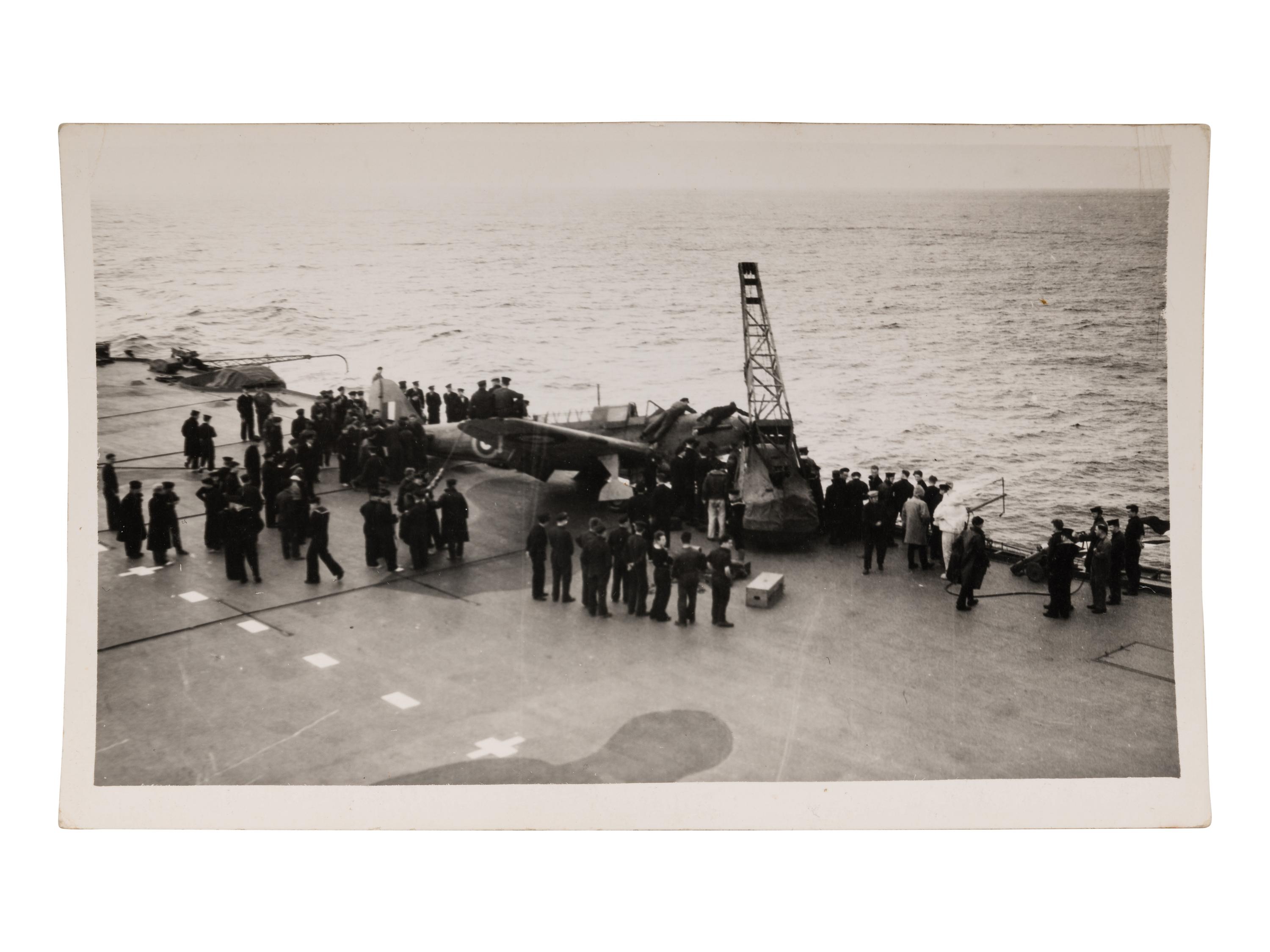 [GERMAN BATTLESHIP BISMARCK]. An archive of photographs and postcards relating to the British hunt for the German battleship Bismarck, ca. 1940s.