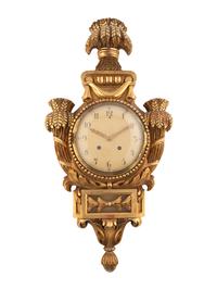 A Continental Giltwood Cartel Clock
