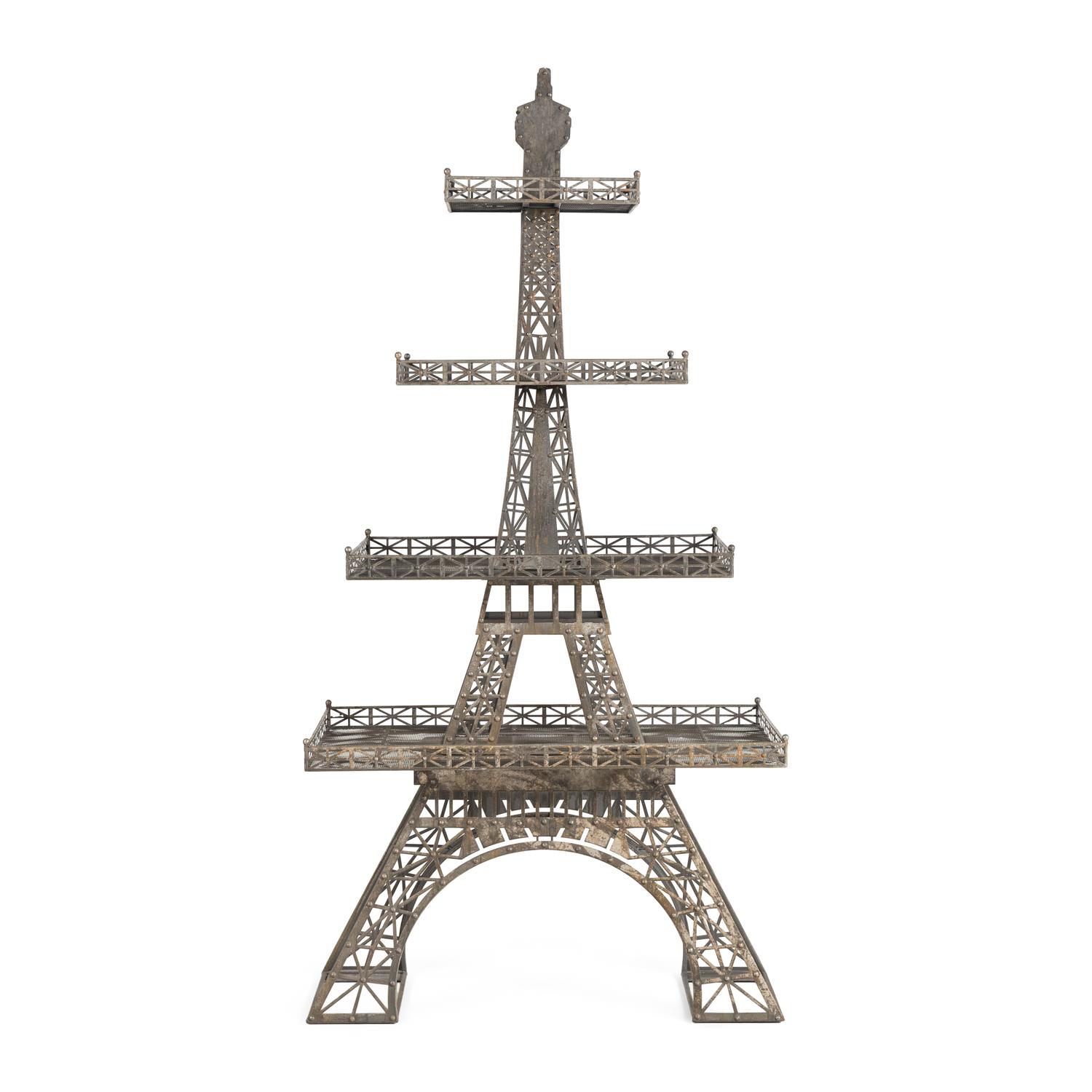 A Cast Metal Eiffel Tower Four-Tier Etagere