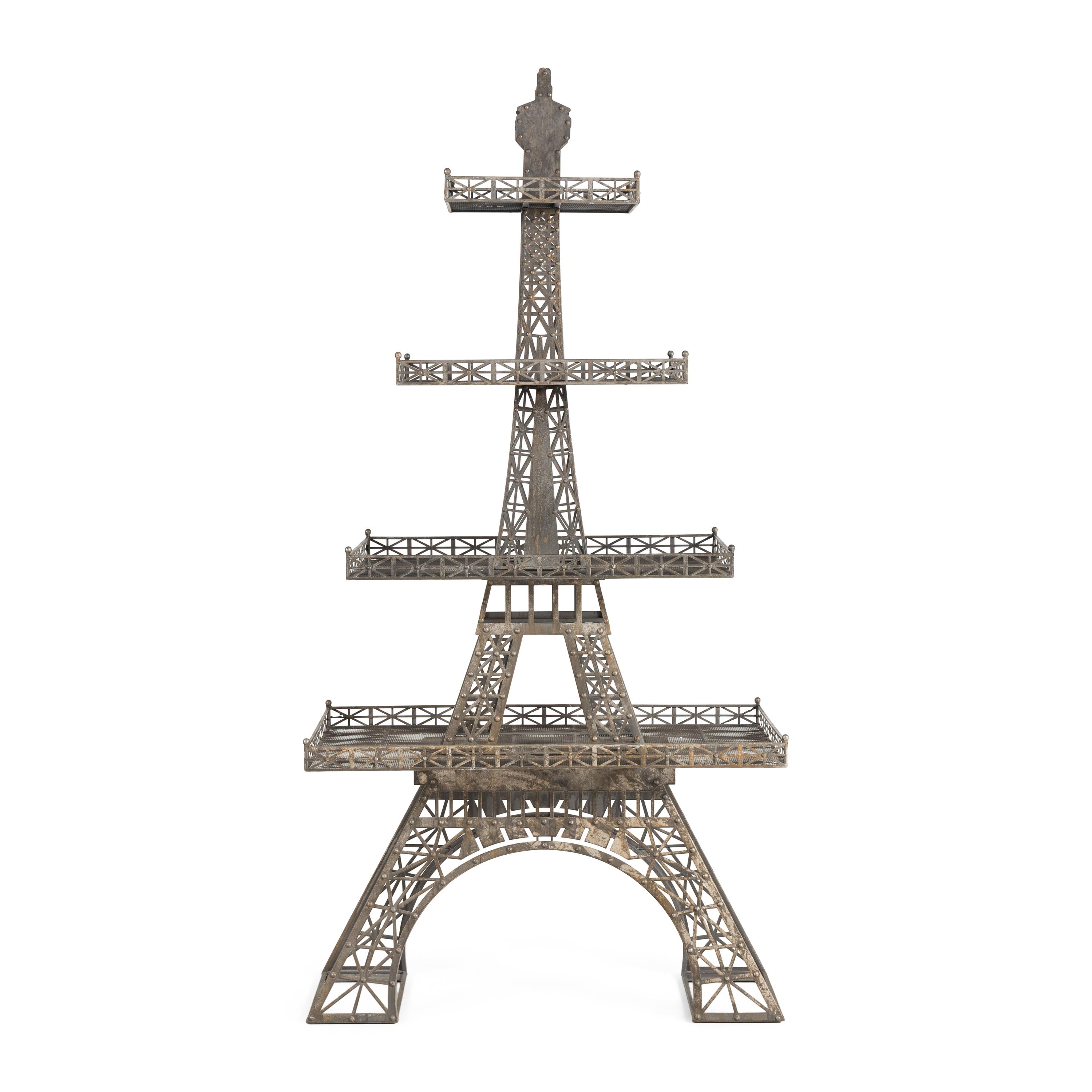 A Cast Metal Eiffel Tower Four-Tier Etagere