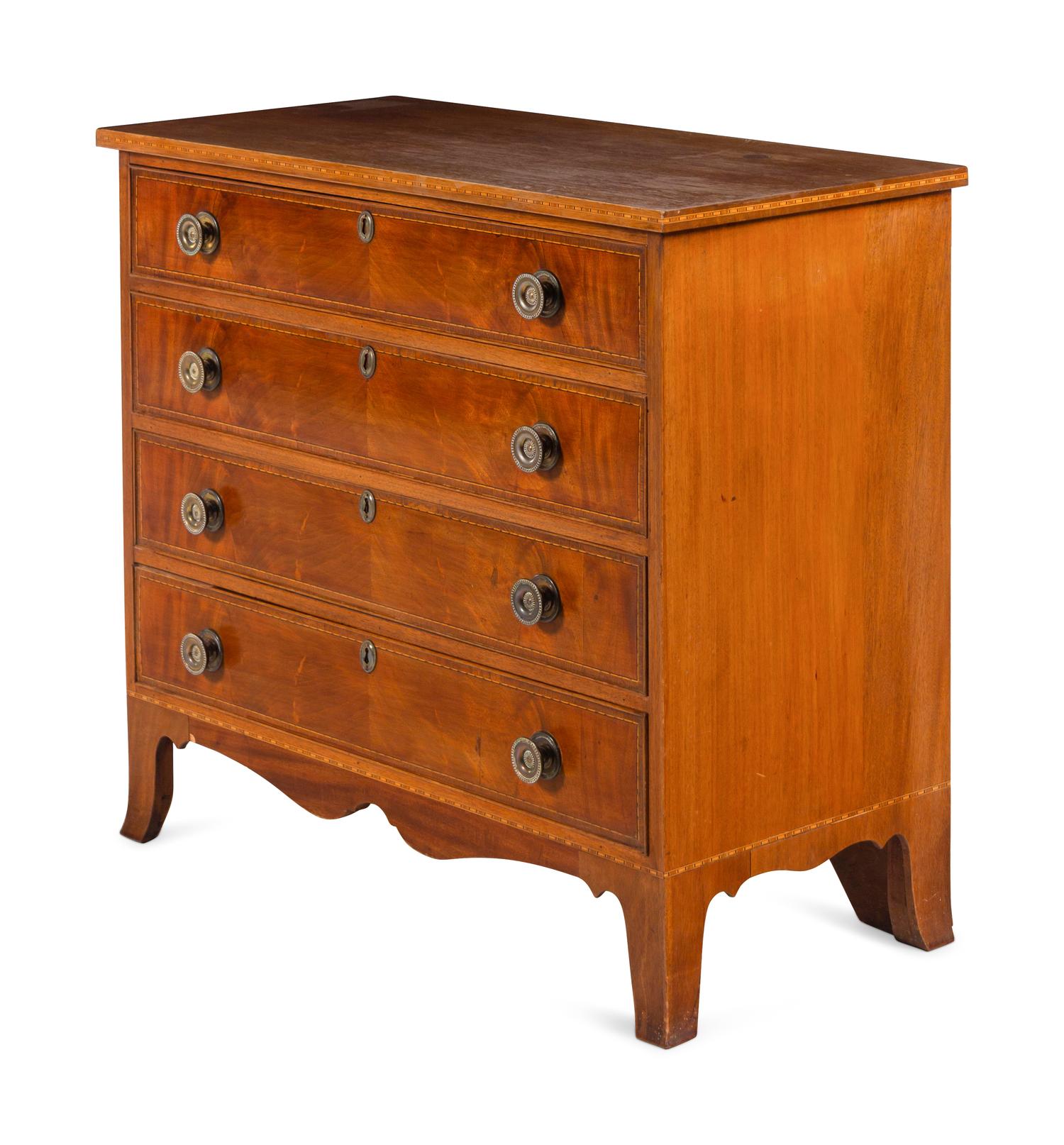 A Federal Inlaid Mahogany Chest of Drawers